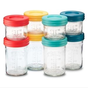 MASON BOTTLE Glass Jars baby milk food feeding storage system set